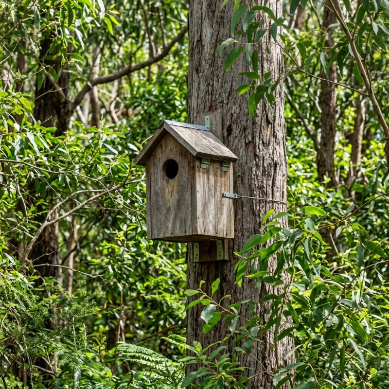 Animal nesting box installed as a humane alternative to a Essendon North roof cavity